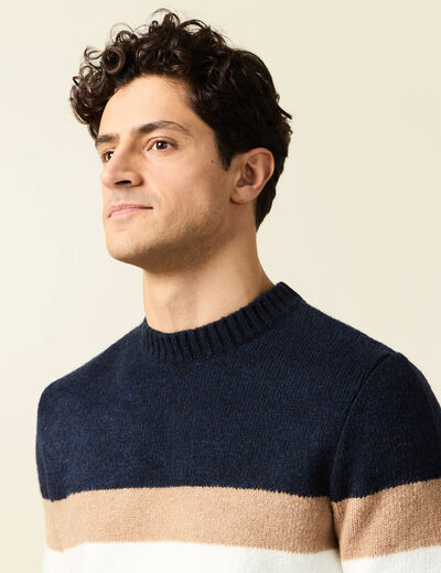 Pull manches longues ecru homme