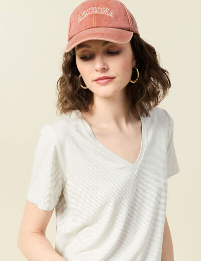 T-shirt manches courtes bleu clair femme