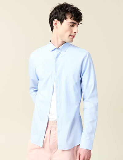 Chemise manches longues bleu ciel homme