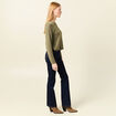 T-shirt manches longues vert kaki femme