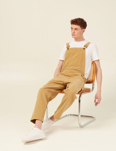 Salopette large beige homme
