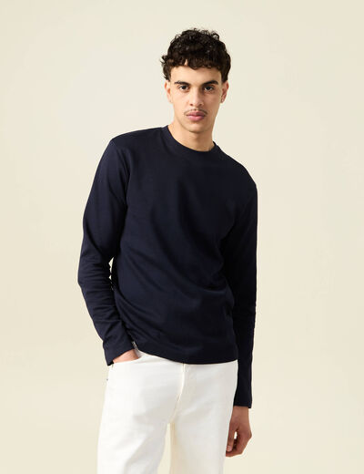T-shirt manches longues bleu marine homme