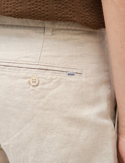 Chino coupe droite longueur 32 ecru homme