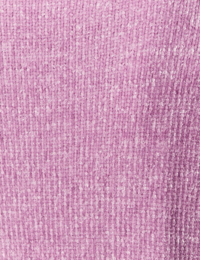 Pull col roul&eacute; manches longues mauve femme