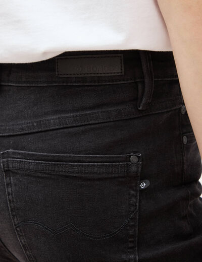 Jeans slim taille haute denim noir femme
