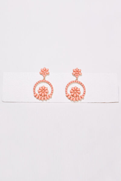 Boucles d'oreilles pendantes rose femme