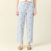Pantalon droit 7/8&egrave;me bleu ciel femme