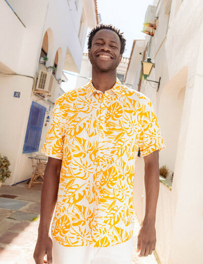 Chemise éco-responsable jaune foncé homme