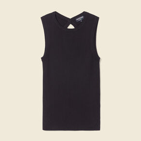 Pull débardeur éco-responsable noir femme