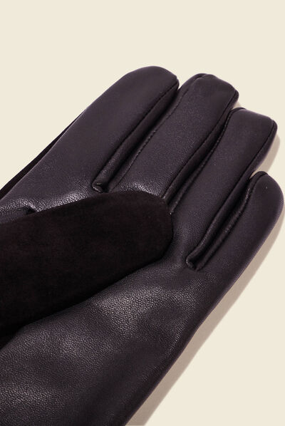 Gants en cuir noir homme