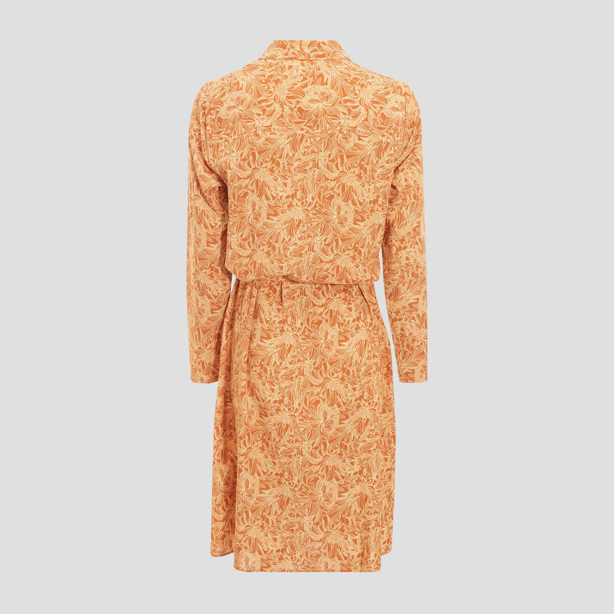 Robe &eacute;vas&eacute;e manches longues 3/4 camel femme