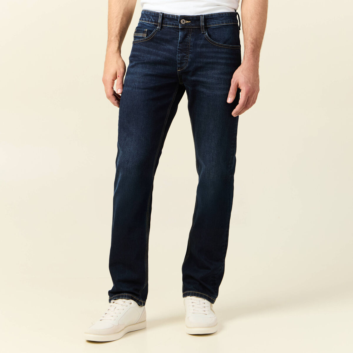 Jeans éco-responsable regular denim brut homme