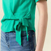 T-shirt manches courtes noeud vert femme