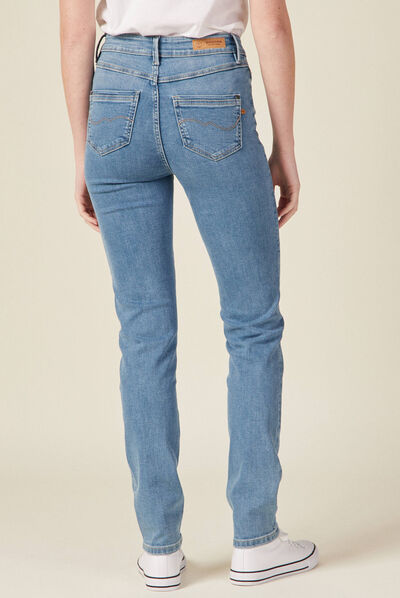 Jeans slim taille haute denim used femme