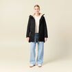 Parka droite à capuche noir femme