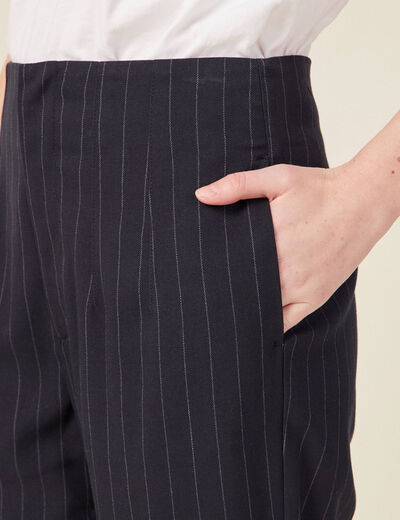 Pantalon cigarette bleu femme