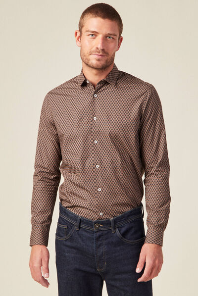 Chemise éco-responsable marron homme