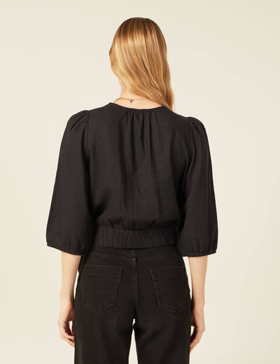 Blouse éco-responsable noir femme