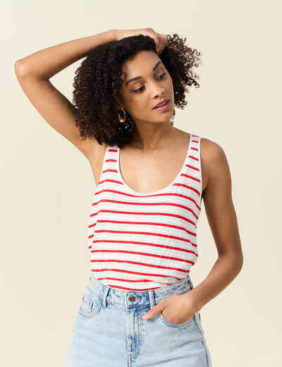 Débardeur sans manches rouge femme