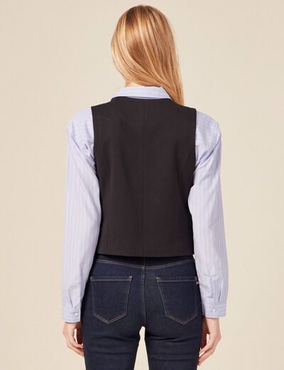 Veston boutonné noir femme