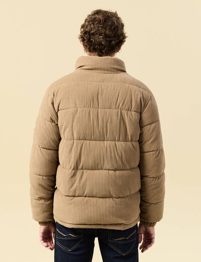 Doudoune courte col montant beige homme