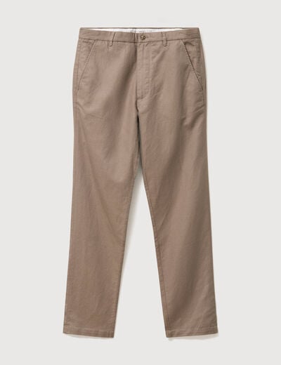 Pantalon chino taupe homme