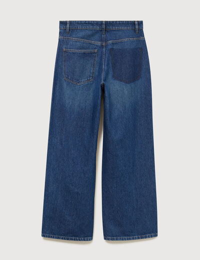 Jeans loose taille haute en coton denim stone femme