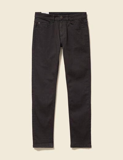 Jeans slim 5 poches marron homme