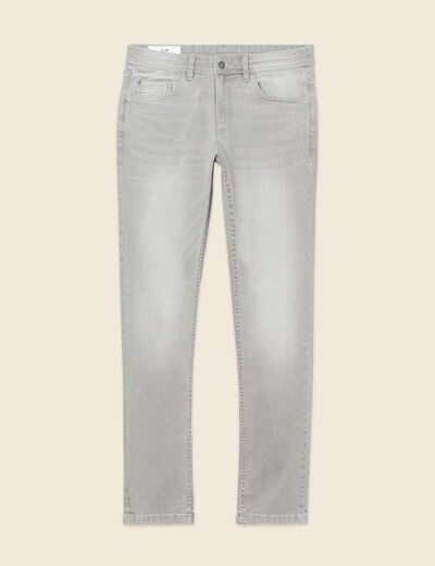 Jeans slim éco-responsable denim snow gris homme