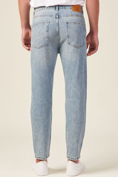 Jeans tapered destroy denim used homme
