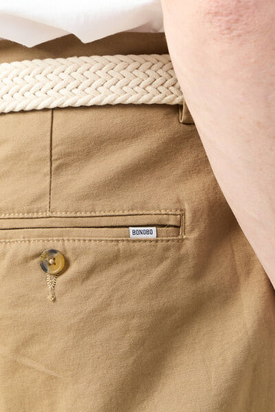 Short à ceinture vert kaki homme