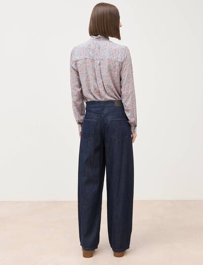 Jeans slouchy ceinture taille standard denim brut rinse femme