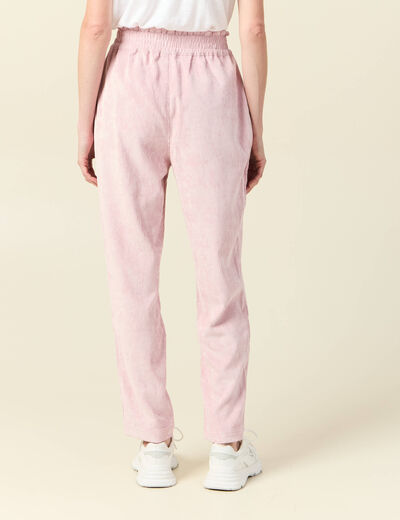 Tregging velours 7/8ème rose pastel femme