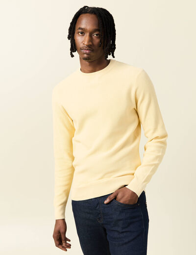 Pull éco-responsable jaune homme