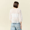 Chemise cintrée courte manches 3/4 ecru femme