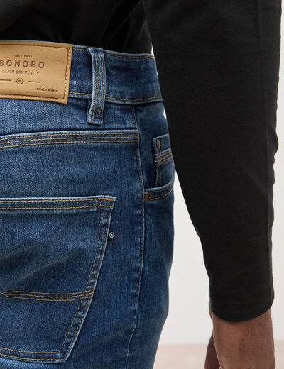 Jeans straight 5 poches denim stone homme