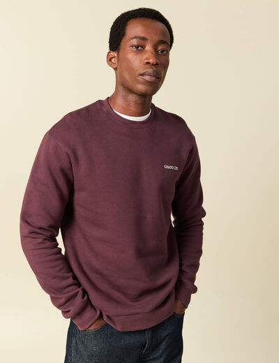 Sweat manches longues bordeaux homme