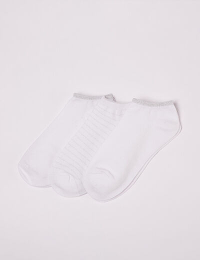 Lot 3 paires chaussettes ecru femme