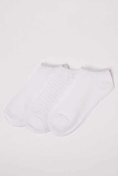 Lot 3 paires chaussettes ecru femme