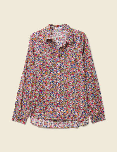 Chemise manches longues multicolore femme