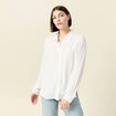 Chemise manches longues fluide blanc femme