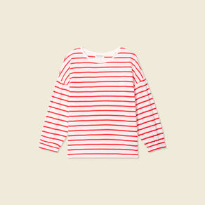 T-shirt manches 3/4 rouge femme