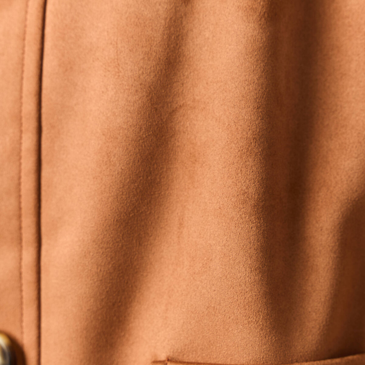 Veste manches longues col classique camel femme