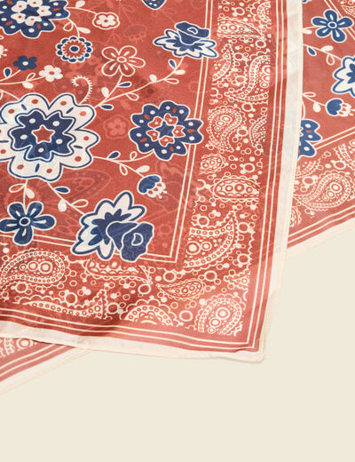 Foulard satiné orange foncé femme