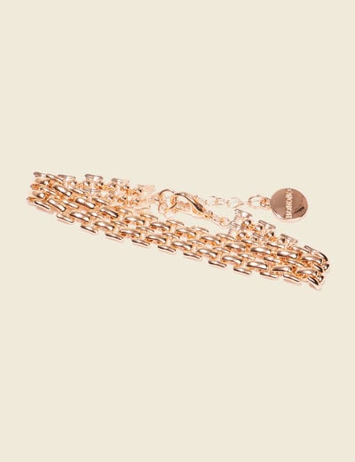 Bracelet effet chaîne couleur or femme