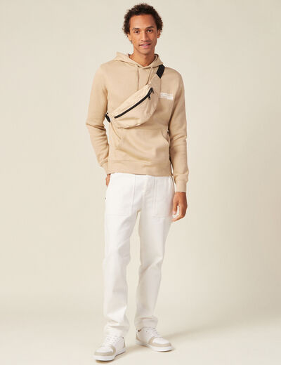 Sweat à capuche beige homme