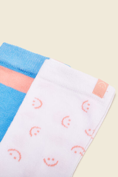 Lot 2 paires chaussettes blanc femme