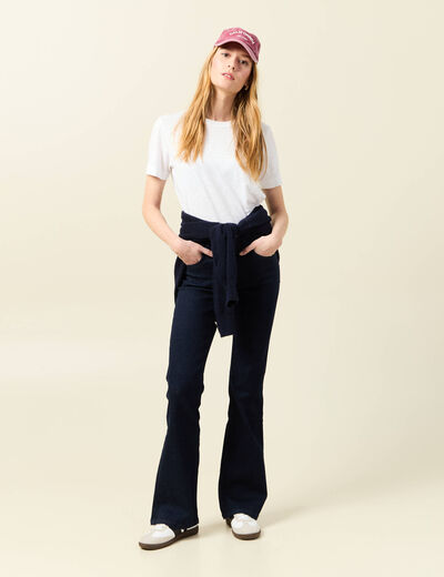 Jeans bootcut 5 poches denim brut femme