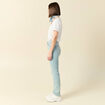 Jeans slim taille haute denim bleach femme
