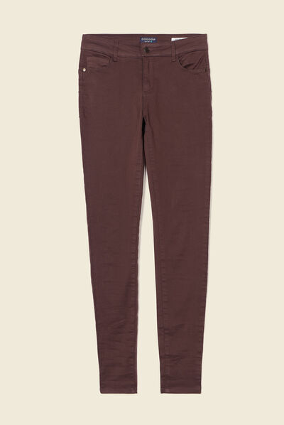 Pantalon Audrey - skinny push up marron foncé femme